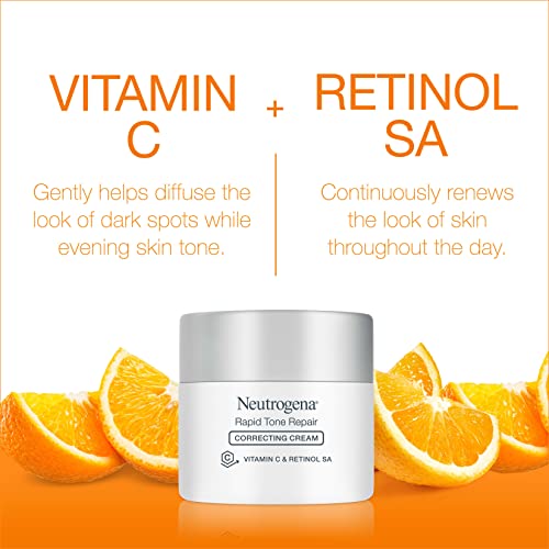 Buy now Neutrogena Rapid Tone Repair Retinol + Vitamin C Face Moisturizer, Dark Spot Corrector, Anti-Aging Face Cream for Even Tone 1.7 oz + Trial Size Hydro Boost Facial Cleanser, 0.5 fl. oz at indiglob india