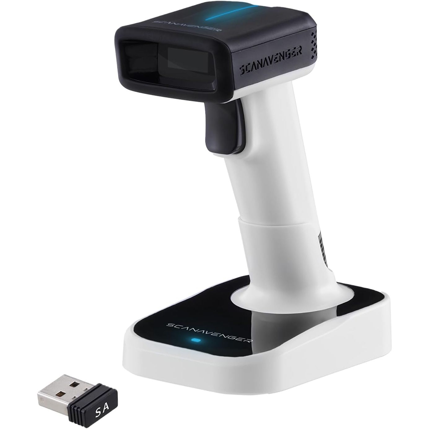 Buy now ScanAvenger Wireless Portable 1D&2D with Stand Bluetooth Barcode Scanner: 3-in-1 Handheld Scanner, Rechargeable Battery for Inventory - USB Bar Code/QR Reader (1D&2D with Next Gen Stand) 1D&2D Upgraded Next Gen Stand at indiglob india