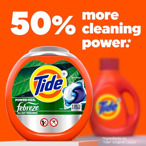 Buy now Tide Power Pods with Febreze Laundry Detergent Pacs, 45 Count, Botanical Rain Scent, All-Day Freshness at indiglob india