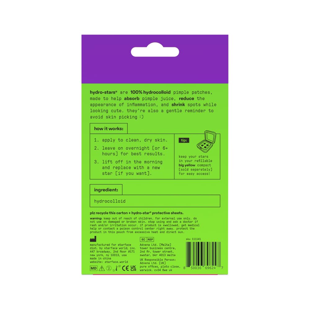 Buy now Starface Party Pack BIG PACK Hydro-Stars, Colorful Hydrocolloid Pimple Patches, Absorb Fluid and Reduce Redness, Cute Star Shape (96 Count) at indiglob india