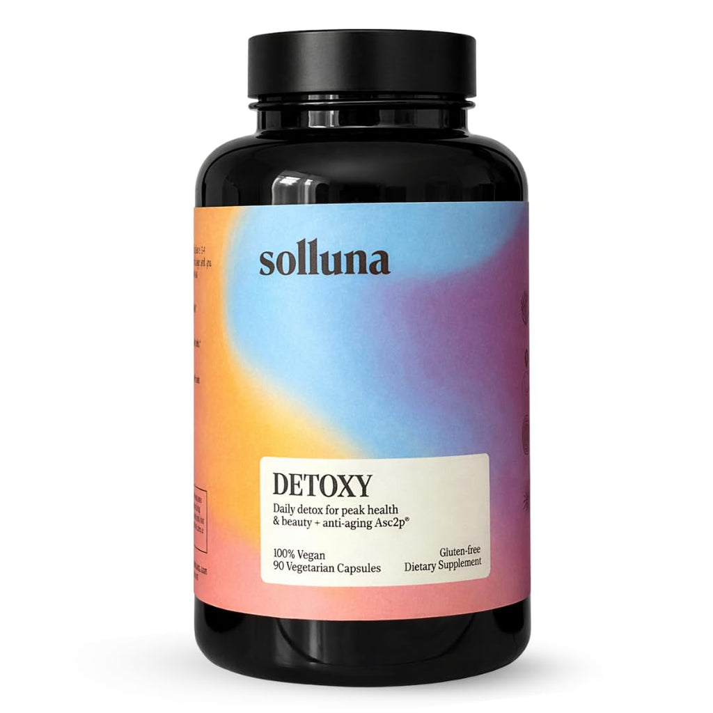 Detoxy by Solluna — Oxygenated Magnesium Oxide Colon Cleanse with Asc2P — Natural, Non-Laxative Detox for Bloating & Digestive Health — Kimberly Snyder (90CT) Vegan & Non-GMO
