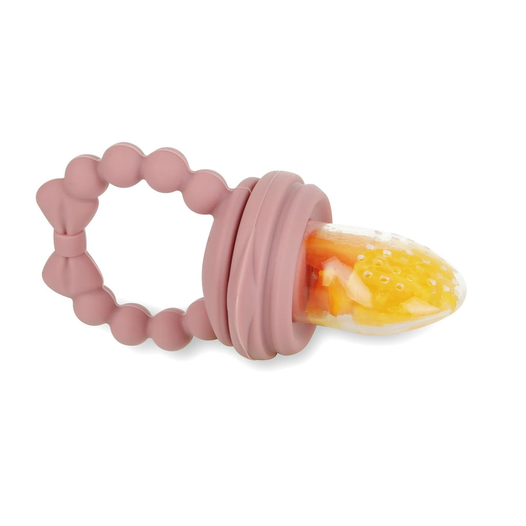 PandaEar 3 Pack Baby Fruit Food Feeder Pacifier with 3 Different Sized Pouches, Silicone Teether for Purees & Breast Milk, BPA Free Infant Solid Food Essentials for Babies 3-12 Months (Bow Series)