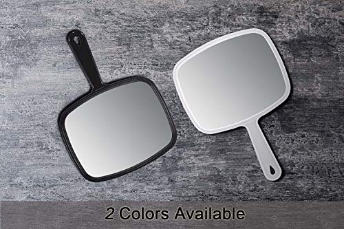 Buy now PROTECLE Hand Mirror, 10.3" L x 7.4" W Salon Barber Hairdressing Handheld Mirror with Handle, Square Black at indiglob india