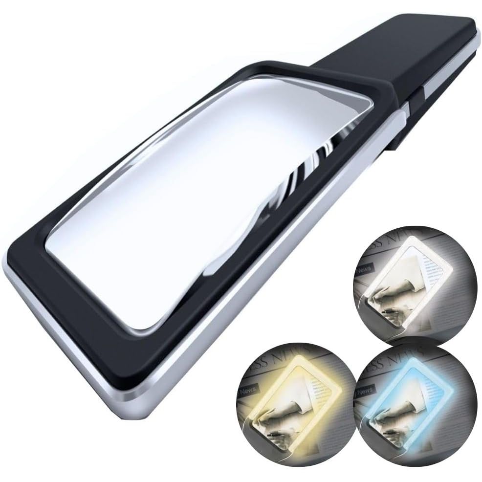 Buy now MAGNIPROS Patented 6X Large Magnifying Glass with Light | 3 Color Light Modes | Anti-Glare Lens & Stepless Dimmable LEDs | Perfect for Reading Fine Print & Inspection - Ideal for Seniors & Low Vision at indiglob india