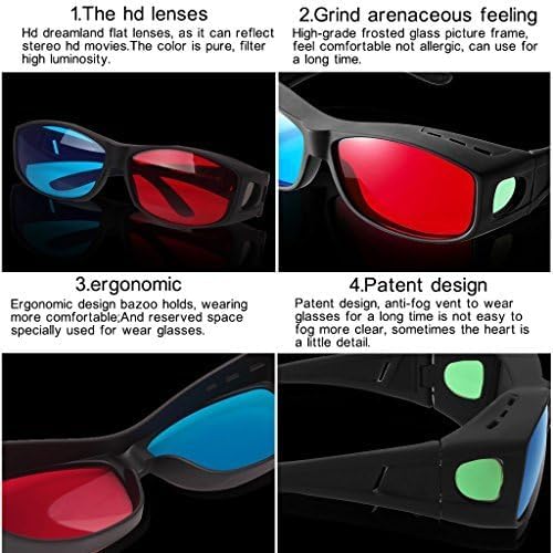Buy now BIAL Red-blue 3D Glasses/Cyan Anaglyph Simple style 3D Glasses 3D movie game-Extra Upgrade Style at indiglob india