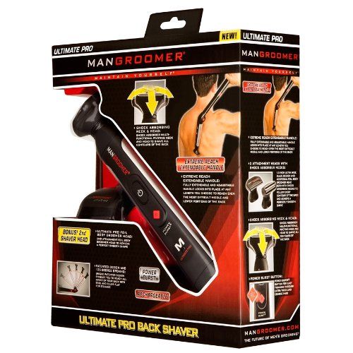 Buy now MANGROOMER - ULTIMATE PRO Back Shaver with 2 Shock Absorber Flex Heads, Power Hinge, Extreme Reach Handle and Power Burst at indiglob india