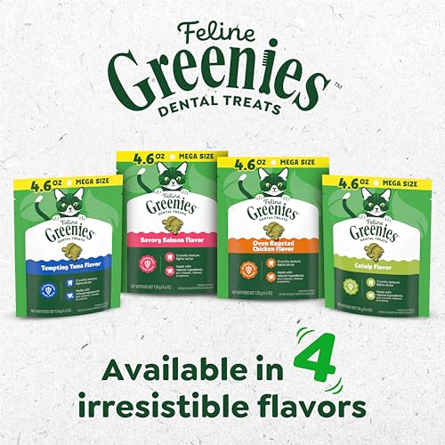Buy now Greenies Cat Treats, Veterinarian-Recommended Adult Natural Dental Cat Treats, Tempting Tuna Flavor, 21 oz. Tub at indiglob india