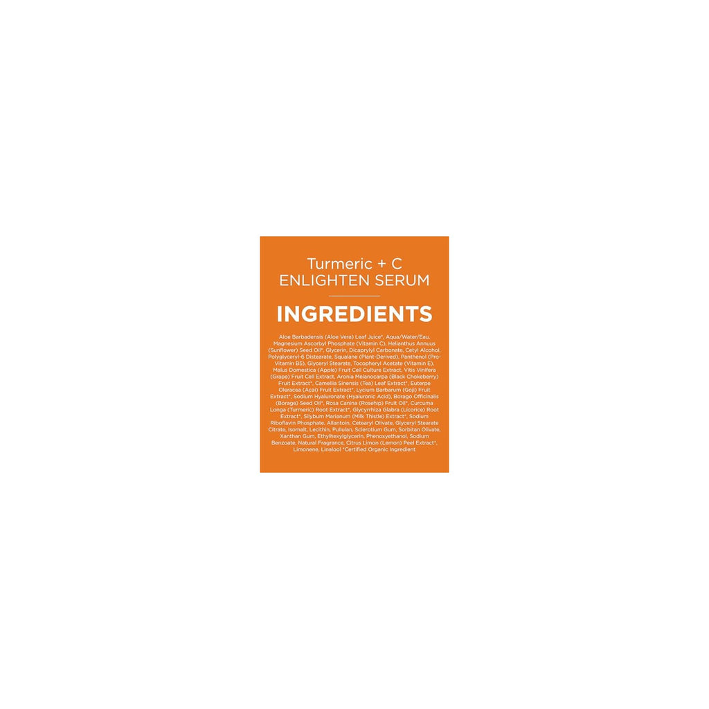 Buy now Andalou Naturals Turmeric + Vitamin C Enlighten Serum | Illuminating Face Treatment for Uneven Tone & Sun Damage | With Turmeric and Fruit Stem Cells | 1.1 fl oz at indiglob india