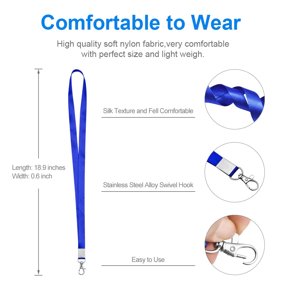 Mcyye 5 PCS Neck Badge Lanyards with Clip for Keys & ID, 5 Colors