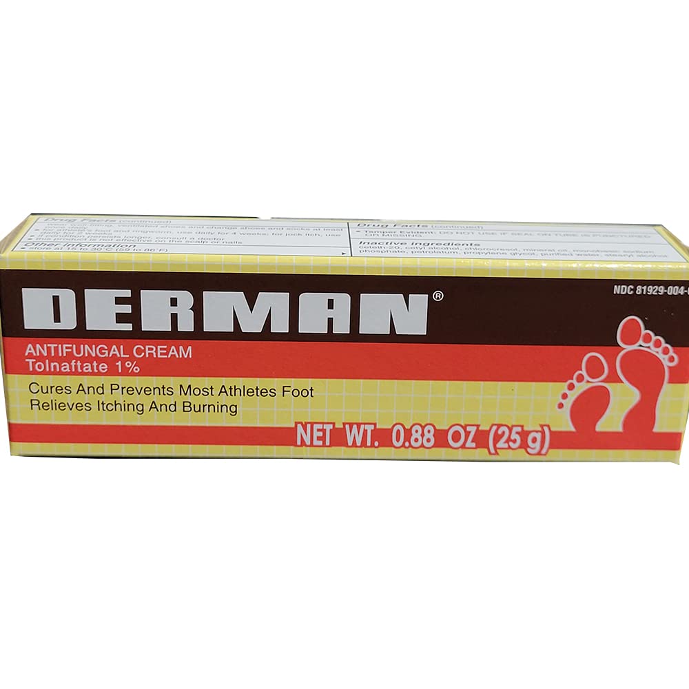 Derman Antifungal Cream for the Treatment of Athlete's Foot (3 Pack (0.88 Ounce))