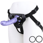 Adjustable Harness Strap-On G-Spot Dildo Set, 7" Realistic Dildo, 3 O-Rings