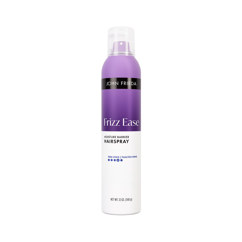 John Frieda Frizz Ease Moisture Barrier Firm Hold Hairspray, 12 oz | Anti-Frizz Hairspray, Blocks Humidity, Heat Protectant, Long-Lasting Firm Hold, Keeps Hair Straight, Frizzy Hair Control