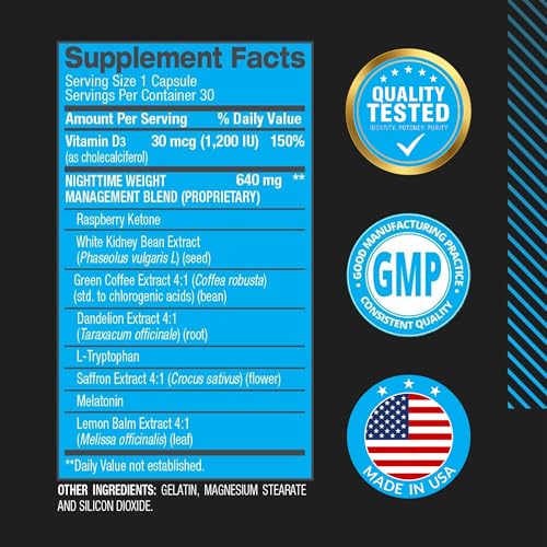Buy now BPI Sports Nite Burn Fat Burner for Women & Men - Bed Time Fat Burner & Sleep Support â€“ Nighttime Relaxation & Metabolism Booster â€“ Keto Friendly, Weight Loss â€“ 30 Servings â€“ 640mg, Capsules at indiglob india