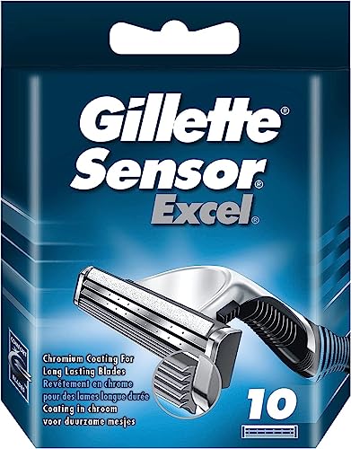 Buy now Gillette Sensor Excel Shaving Cartridges for Men Quantity: 10 (Packaging May Vary) at indiglob india