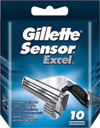 Buy now Gillette Sensor Excel Shaving Cartridges for Men Quantity: 10 (Packaging May Vary) at indiglob india