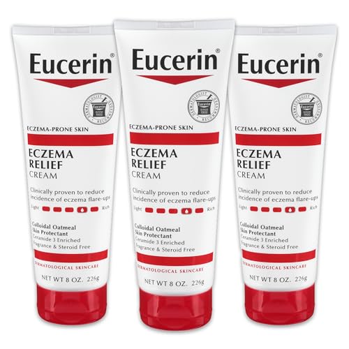 Buy now Eucerin Eczema Relief Cream, Full Body Lotion for Eczema-Prone Skin, Moisturizing Eczema Cream, Body Moisturizer, Multi-Pack, 8 oz. Tube (Pack of 3) at indiglob india