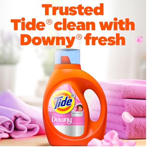 Buy now Tide Plus Boost of Ultra Downy Liquid Laundry Detergent, April Fresh Scent, 92 fl oz, 65 Loads, Laundry Detergent Liquid with Long-Lasting Freshness at indiglob india