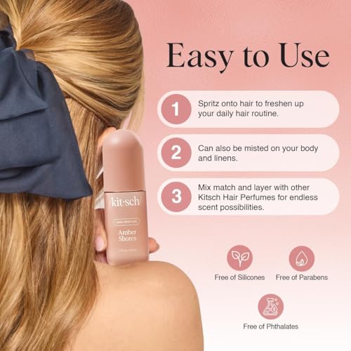 Buy now Kitsch Hair Perfume for Women - Pistachio Latte | Clean, Deodorizing & Patented Odor-Eliminating Technology Hair Spray & Body Mist - Freshen Hair, Body & Pillows - Coconut & Warm Coffee Scent - 50mL at indiglob india
