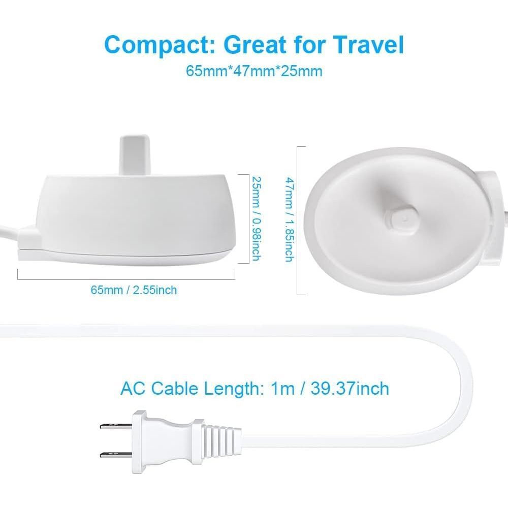 Buy now for Oral B Electric Toothbrush Replacement Charger, More Safety Compatible with Most Oral B Braun Toothbrush Charger Base Inductive Model 3757 Charger,Waterproof IPX7 Portable Travel at indiglob india