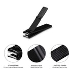 Nail Clippers Set with Visibly Tin Case, Black | Ultra Sharp, Sturdy Fingernail and Toenail Clipper Cutters