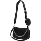 Buy now AMHDV Women Multipurpose Crossbody Bags Small Shoulder Bag Fashion 3 in 1 Zip Handbags with Coin Purse 01-black at indiglob india