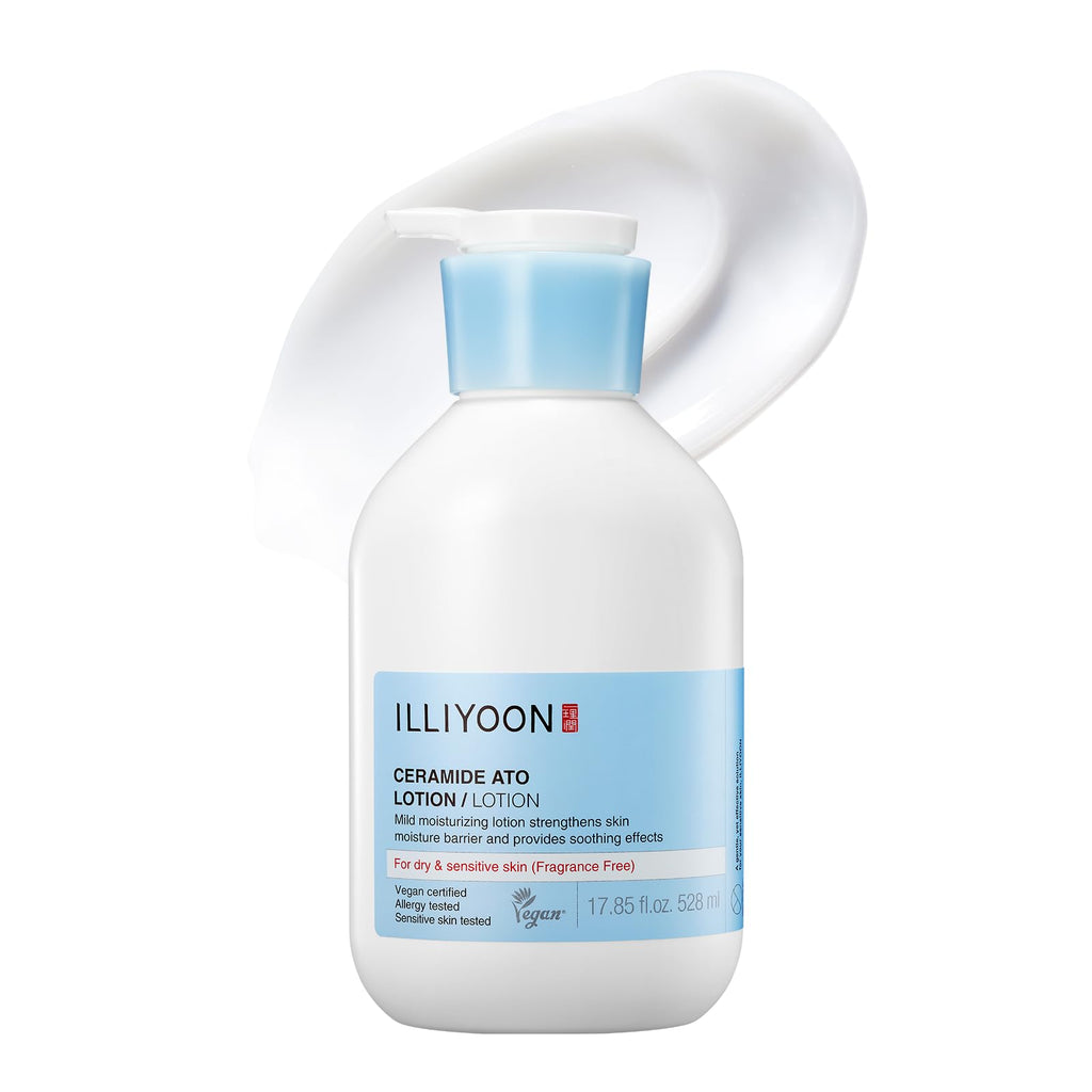 Buy now Illiyoon Ceramide Ato Lotion | Lightweight Moisturizer for Dry & Sensitive Skin, Barrier Repair for Face & Body, Mild for Babies, Vegan Certified, Korean Skin Care, 11.83 fl.oz. 17.85 Fl Oz (Pack of 1) at indiglob india