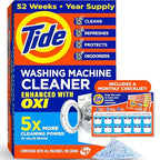 Buy now Tide Washing Machine Cleaner 52 Week Supply with Oxi for Front and Top Loader Washer Machines, Deep Cleaning Residue & Odor Eliminator, 12 Month Supply (Packaging May Vary) at indiglob india