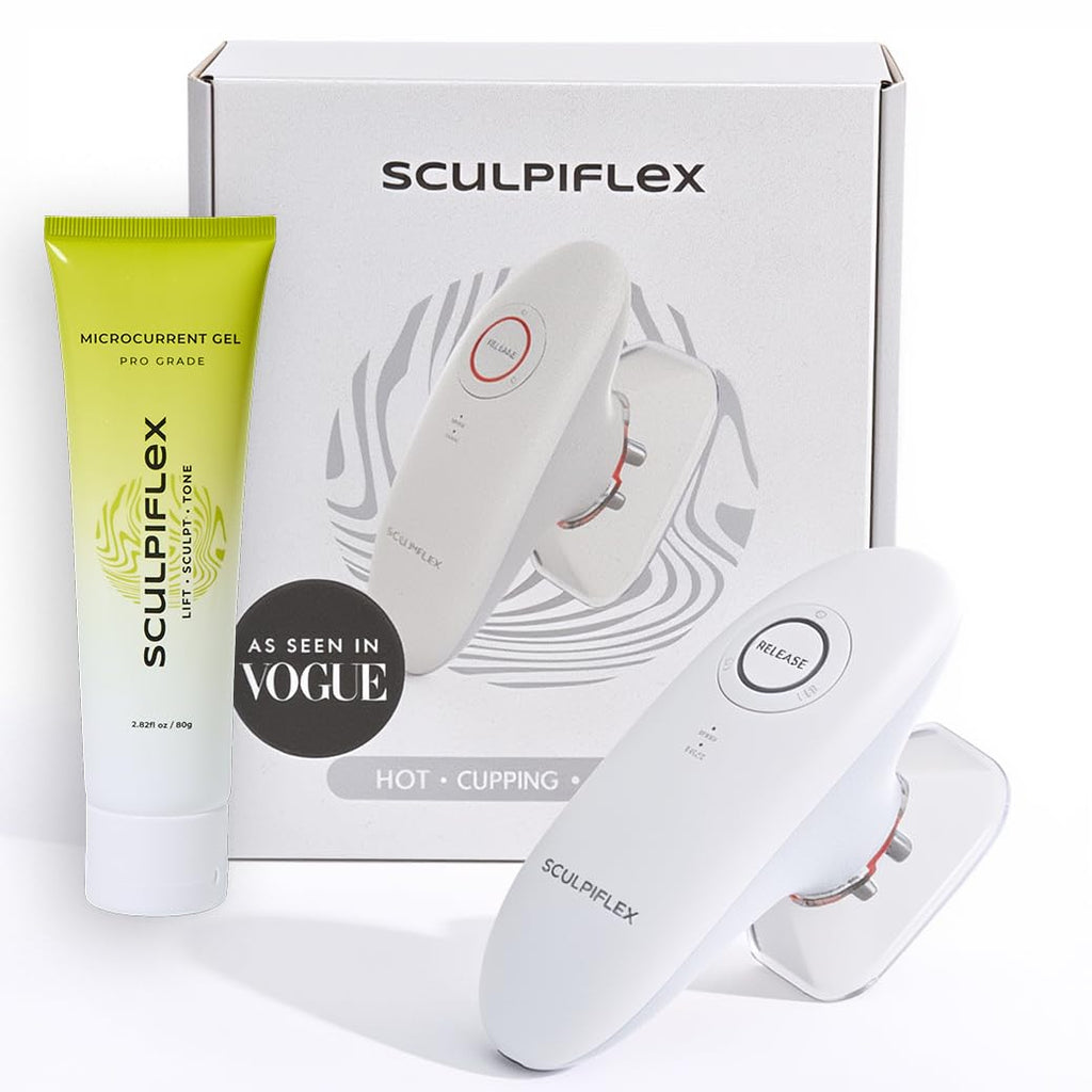 SCULPIFLEX – Original 3-in-1 Body Sculpting Machine for Firmer-Looking Skin – Lymphatic Drainage Massager & Cellulite Massage Tool for Stomach, Arms, Legs, and Thighs + 1x Gel