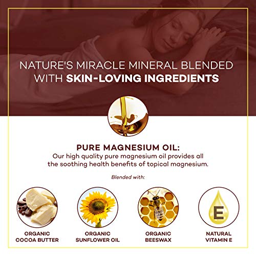 Buy now Seven Minerals, Natural Magnesium Cream for Pain Calm, Leg Cramps, Sleep & Muscle Soreness With Moisturizing Organic Cocoa Butter & Vitamin E - No Harmful Ingredients USA Made Safe for Kids (8 fl oz) at indiglob india