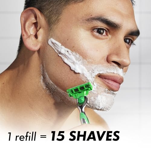 Buy now Gillette Mach3 Sensitive Razors for Men, 1 Handle, 5 Blade Refills, Designed for Sensitive Skin at indiglob india