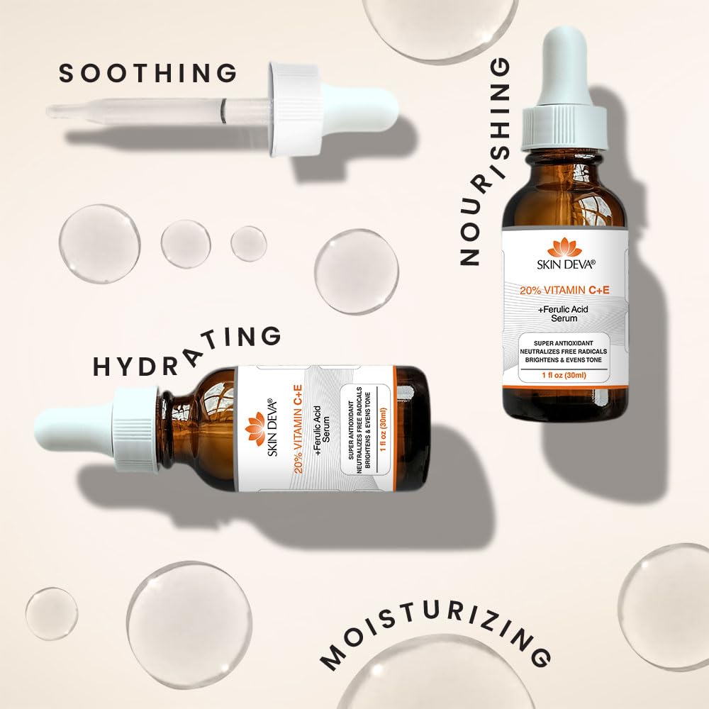 Buy now SKIN DEVA 20% Vitamin C Serum for Face with Vitamin E Plus Ferulic Acid Skincare Water Based 1 fl oz 30 ML Rejuvenates Skin to Fresh & Neutralizes Free Radicals to Brighten Even Vitamin Serum at indiglob india