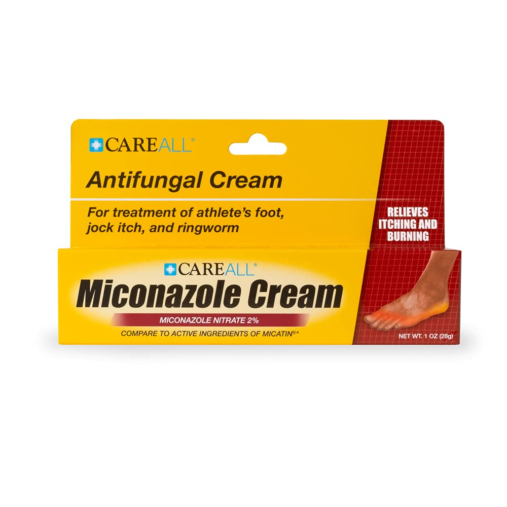 CareAll Miconazole Nitrate 2% Antifungal Cream 1.0 oz., Cures Most Athlete’s Foot, Jock Itch, Ringworm, Compare to Leading Brand