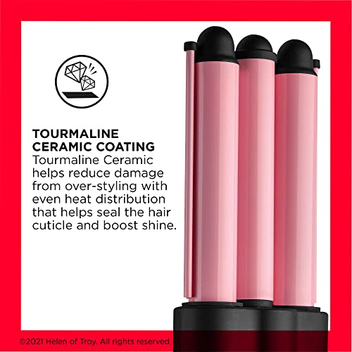 Buy now Revlon 3 Barrel Jumbo Hair Waver | Long-Lasting, Natural Looking Waves, (Pink) at indiglob india