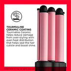 Buy now Revlon 3 Barrel Jumbo Hair Waver | Long-Lasting, Natural Looking Waves, (Pink) at indiglob india