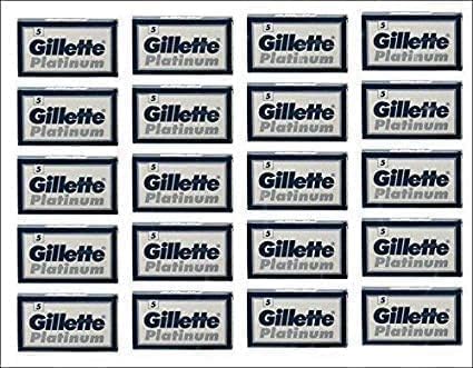 Buy now 25 GILLETTE Platinum Double Edge Razor Blades Made in Russia at indiglob india
