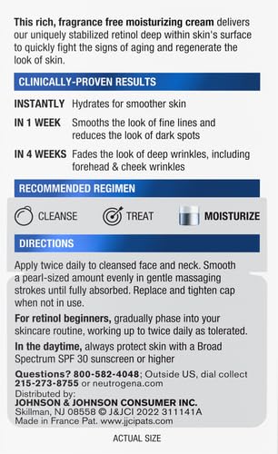 Buy now Neutrogena Rapid Wrinkle Repair Retinol Face Moisturizer, Fragrance Free, Daily Anti-Aging Face Cream with Retinol & Hyaluronic Acid to Fight Fine Lines, Wrinkles, & Dark Spots, 1.7 oz at indiglob india
