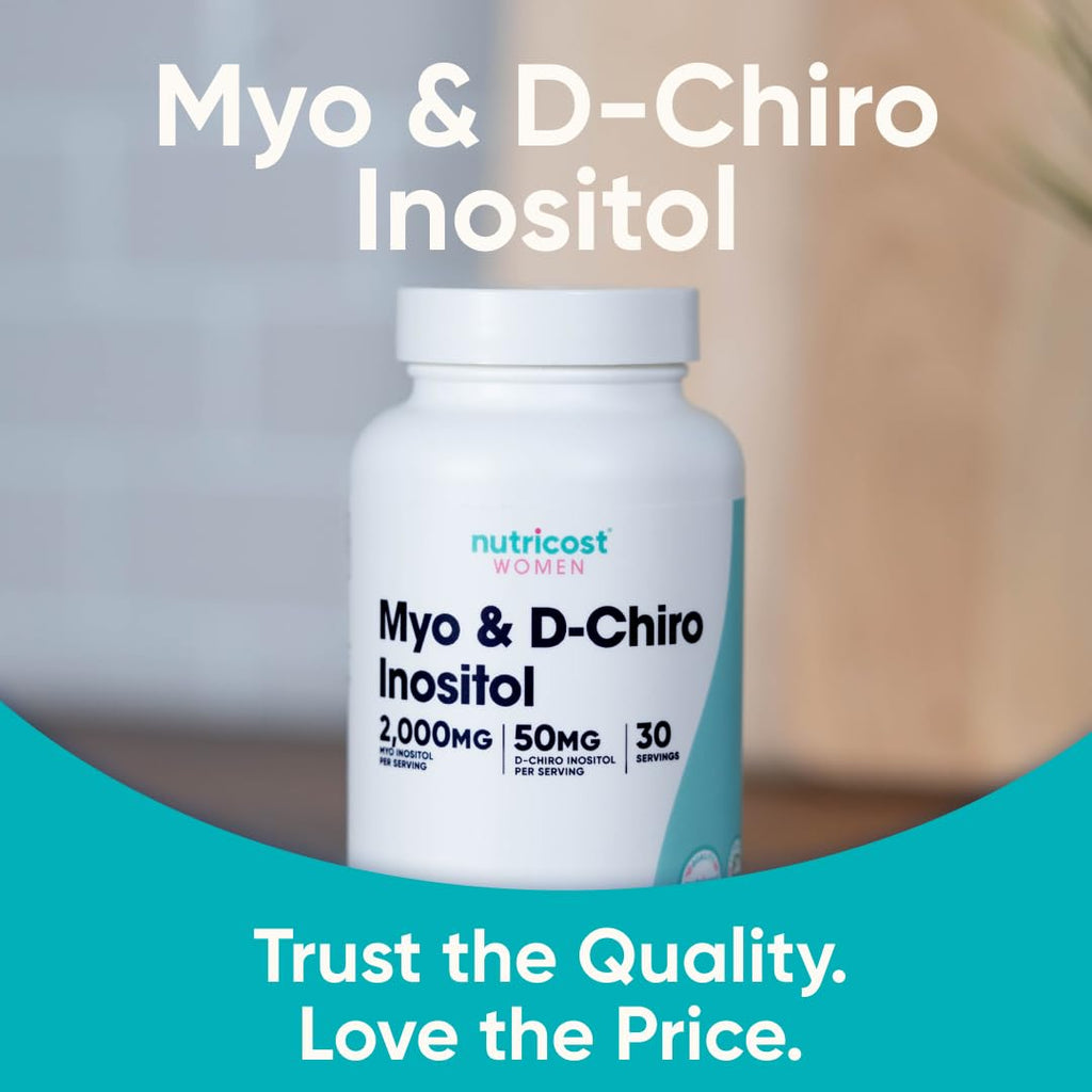 Nutricost Myo Inositol & D-Chiro Inositol for Women, 120 Capsules, GMO-Free | 2000mg Myo & 50mg D-Chiro Per Serving, 30 Servings, Vegetarian Friendly, Gluten Free