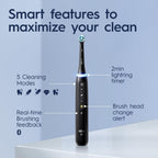 Buy now Oral-B iO Series 5 Rechargeable Electric Toothbrush with Visible Pressure Sensor to Protect Gums, 2 Minute Timer, 5 Cleaning Settings, 1 Replacement Toothbrush Heads, and Travel Case, White at indiglob india