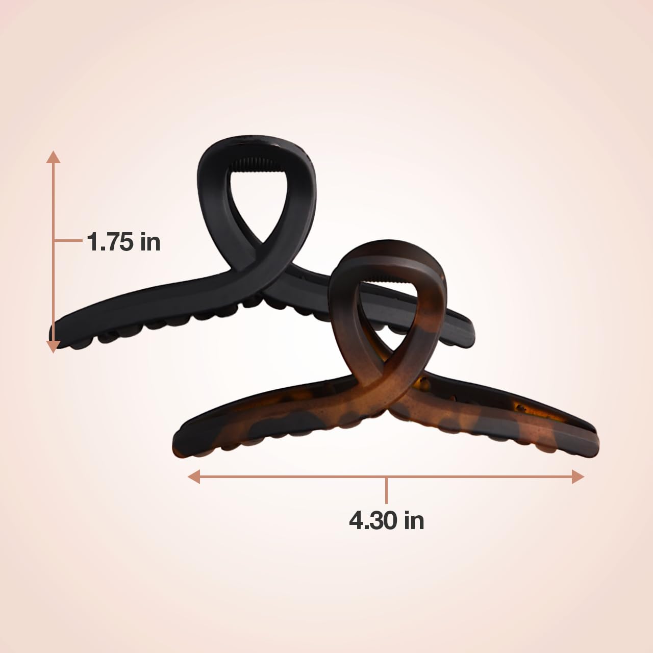 Buy now Kitsch Medium Claw Clips for Women - Strong Hold & Stylish Glossy Puffy Design Hair Accessories | Half-Up or Full Updos | Ideal Gifts for Women - 2pc Set, Black & Tort at indiglob india