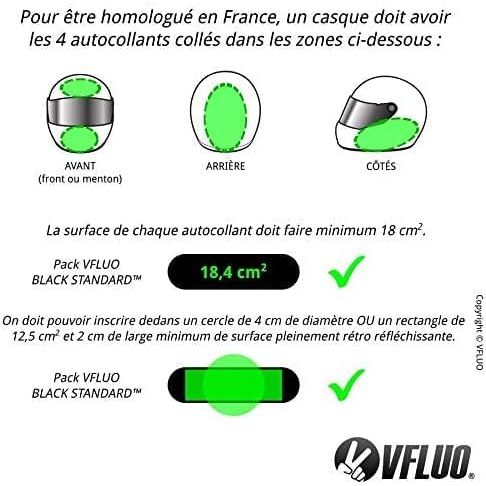 Buy now VFLUO - Kit 4 Retro Reflective Stripes Stickers for Mortorcyle Helmet - Stickers Approved to FR Dimension - High Visibility, 3M™ Technology - Discreet and design - Maximum Grip at indiglob india