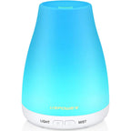 Buy now URPOWER 2nd Version Essential Oil Diffuser with Adjustable Mist Mode Waterless Auto Shut-Off and 7 Color LED Lights for Home Office, One Size (Pack of 1), White at indiglob india