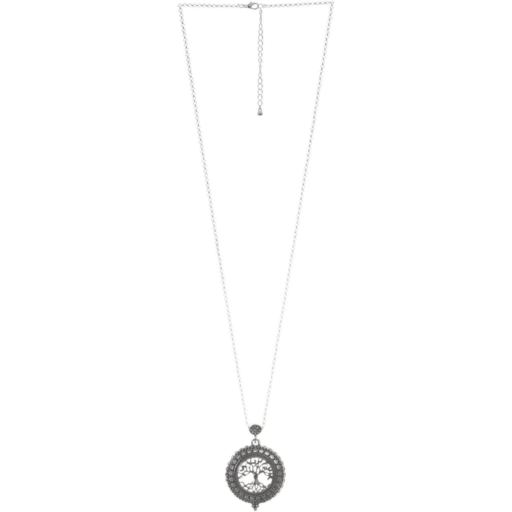 Buy now Artisan Owl Tree of Life 4x Magnifier Magnifying Glass Sliding Top Pendant Necklace, 30" at indiglob india