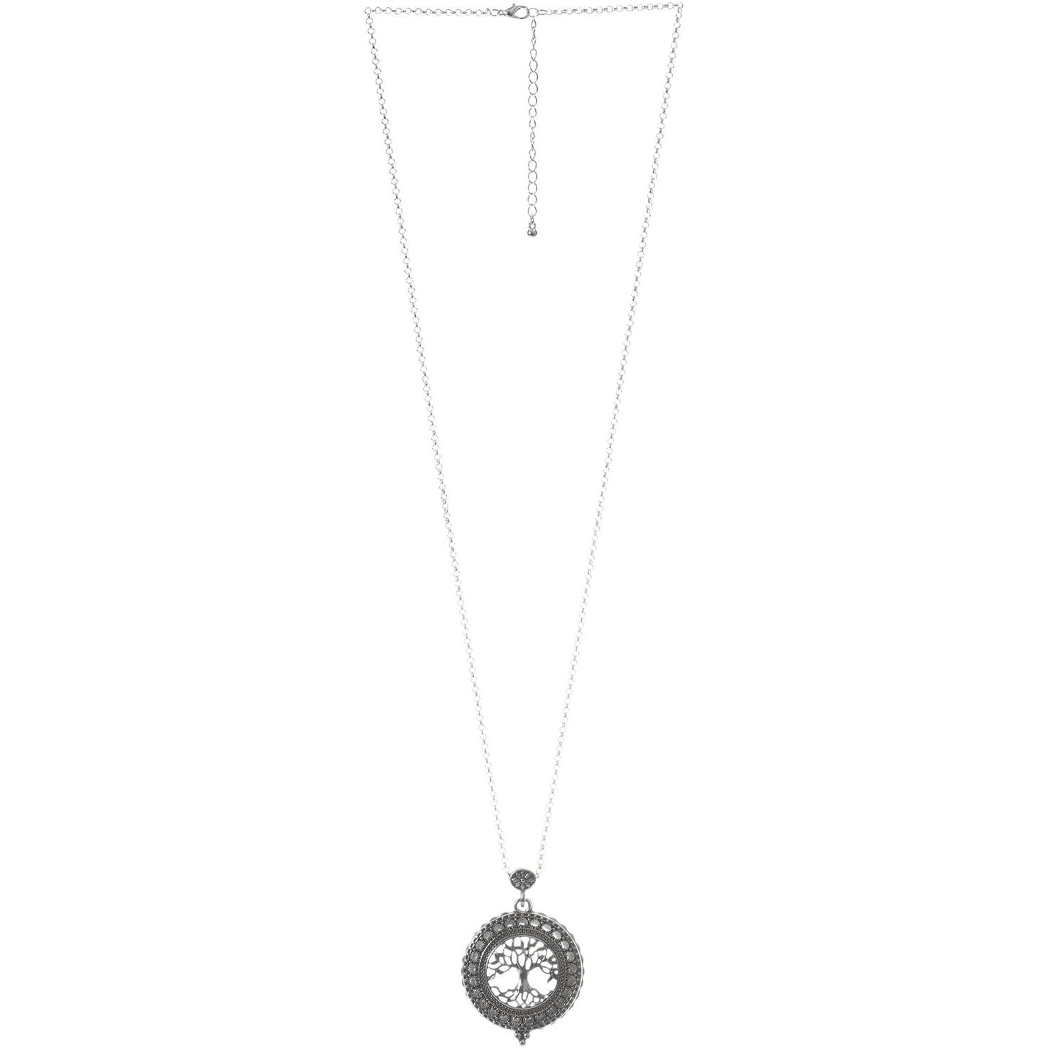 Buy now Artisan Owl Tree of Life 4x Magnifier Magnifying Glass Sliding Top Pendant Necklace, 30" at indiglob india