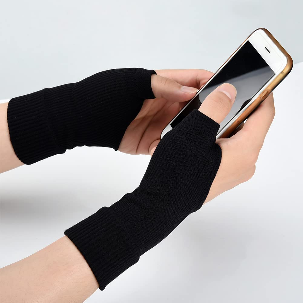 Thumb Wrist Arthritis Gloves (2Pcs), Elastic Compression Sleeves Fingerless Glove with Gel Pad for Arthritis,Tendonitis,Carpal Tunnel,Rheumatoid,Typing, Breathable Compression Gloves for Women & Men