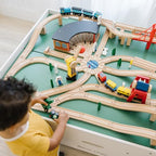 Buy now Melissa & Doug Wooden Railway Set, 130 Pieces at indiglob india
