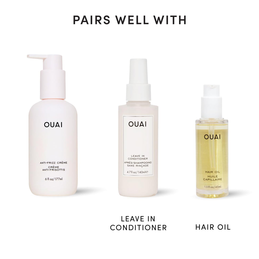 OUAI Anti Frizz Cream Travel Size - Phthalate & Sulfate Free (3 oz) | Moisturizing Hair Cream with Frizz Control & Heat Protection - Provides Hydration with Jackfruit & Beetroot Extract