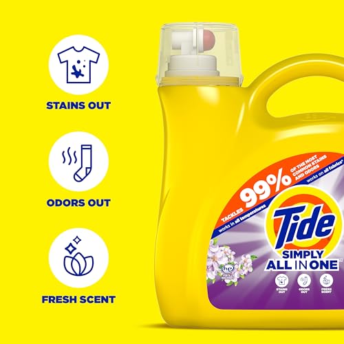 Buy now Tide Simply All-In-One Liquid Laundry Detergent, Refreshing Breeze Scent, 6 Loads, 10 fl oz at indiglob india