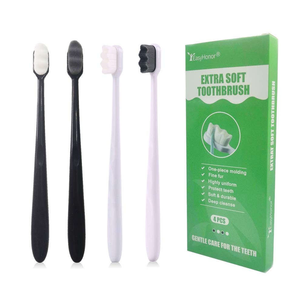 Buy now EasyHonor Extra Toothbrush for Sensitive Gums, Micro Fur Manual Toothbrush with 20000 Soft Floss Bristle for Pregnant Women, Elderly, Braces and Gum Recessions, Protect Fragile Gums (6 Pack) at indiglob india
