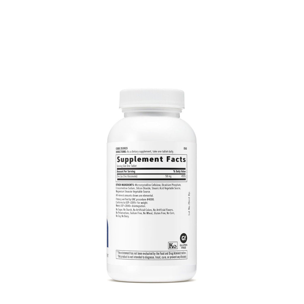 Buy now GNC Zinc 50mg Supplement, Supports Immune Function, 250 Servings at indiglob india