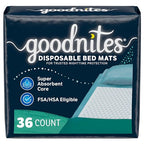 Buy now Goodnites Disposable Bed Pads/Bed Mats for Bedwetting, 2.4 x 2.8 ft, 36 Ct (4 Packs of 9) at indiglob india